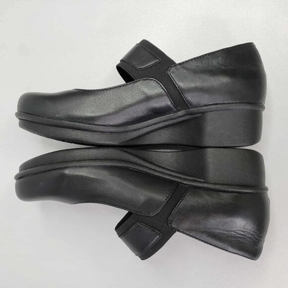 Dansko Kendra EU 38 US 8 Black Leather Mary Jane Wedge Shoes Comfort - Picture 6 of 9